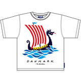 T-SHIRT BØRN DRAGESKIB HVID 1
