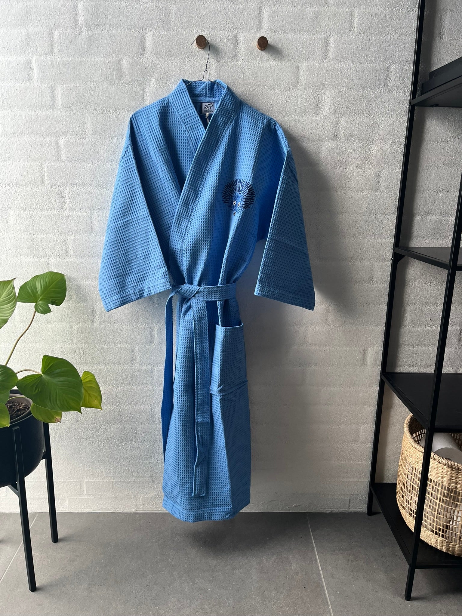 KIMONO VAFFEL PINDSVIN BLÅ 4