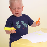 T-SHIRT BØRN 2 T-REX NAVY