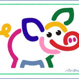 GREETING CARD STANDING PIG WHITE