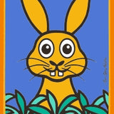 GREETING CARD RABBIT BLUE