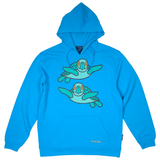 SWEATSHIRT VOKSEN M HÆTTE HAVSKILDPADDE TURKIS
