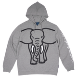 SWEATSHIRT VOKSEN M HÆTTE ELEFANT GRÅ