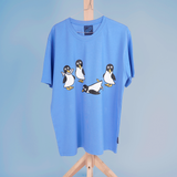 T-SHIRT VOKSEN PINGVIN BLÅ 2