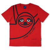 T-SHIRT VOKSEN LAZY GUY RØD 1