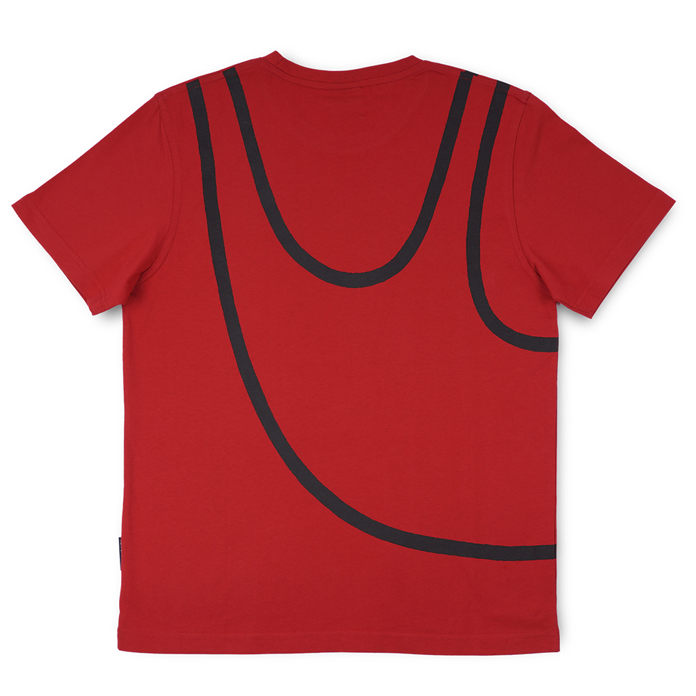 T-SHIRT VOKSEN LAZY GUY RØD 2