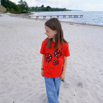 T-SHIRT BØRN 3 MARIEHØNS RØD  5