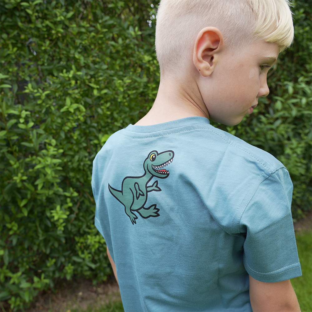 T-SHIRT VOKSEN T-REX GRØN 4