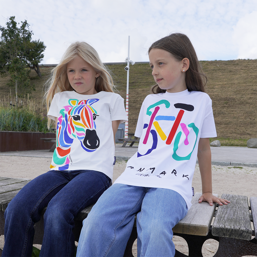 T-SHIRT BØRN CYKEL HVID 2