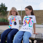 T-SHIRT BØRN CYKEL HVID 2