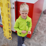 SWEATSHIRT BØRN M HÆTTE OG LYN GEKKO LIME 4