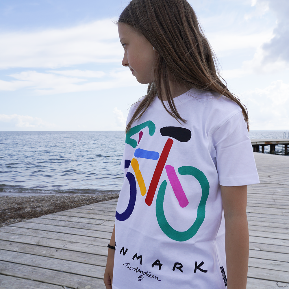 T-SHIRT BØRN CYKEL HVID 3