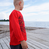 T-SHIRT BØRN LANGÆRMET TIGER RØD 8