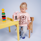 T-SHIRT KIDS SEA OTTER WITH KID PINK