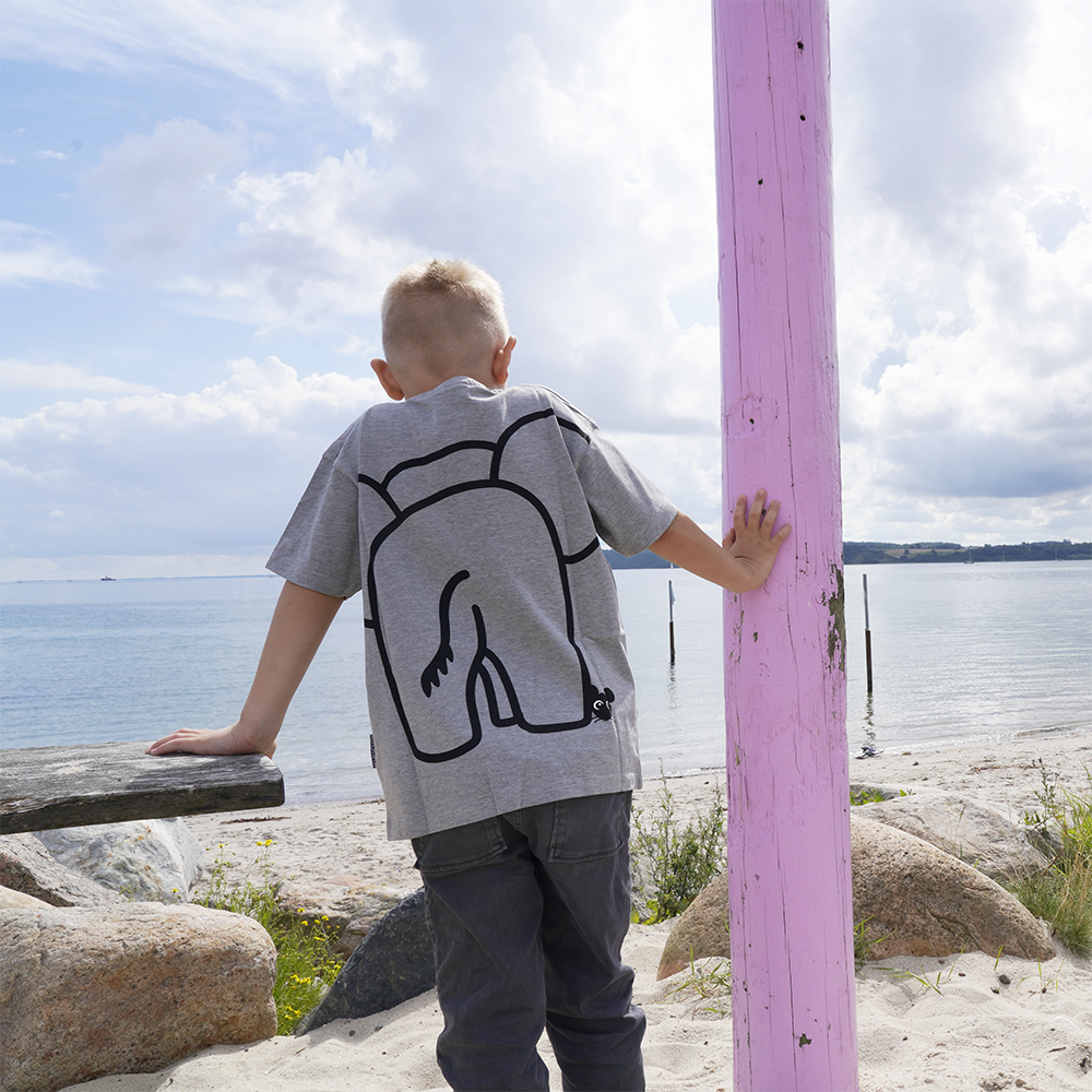 T-SHIRT BØRN ELEFANT GRÅ 4