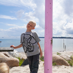 T-SHIRT BØRN ELEFANT GRÅ 2
