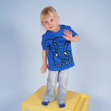 T-SHIRT BØRN ELEFANT BLÅ
