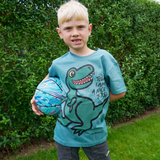 T-SHIRT BØRN T-REX GRØN 3