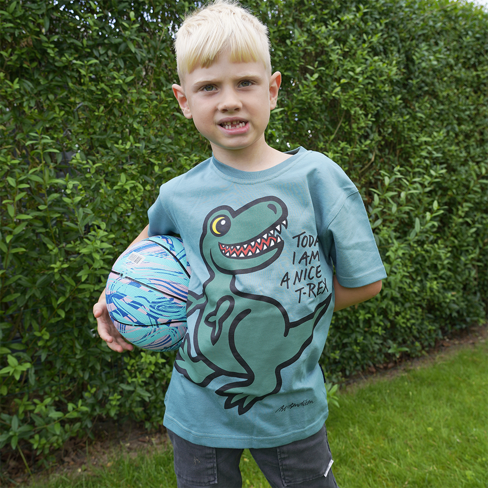 T-SHIRT VOKSEN T-REX GRØN 3