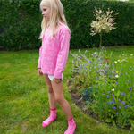 T-SHIRT BØRN LANGÆRMET FLAMINGO PINK 2