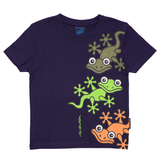 T-SHIRT BØRN GEKKO NAVY 1