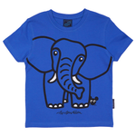 T-SHIRT BØRN ELEFANT BLÅ 1