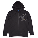 SWEATSHIRT VOKSEN M HÆTTE OG LYN FLAGERMUS SORT 1