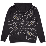 SWEATSHIRT VOKSEN M HÆTTE OG LYN FLAGERMUS SORT 2