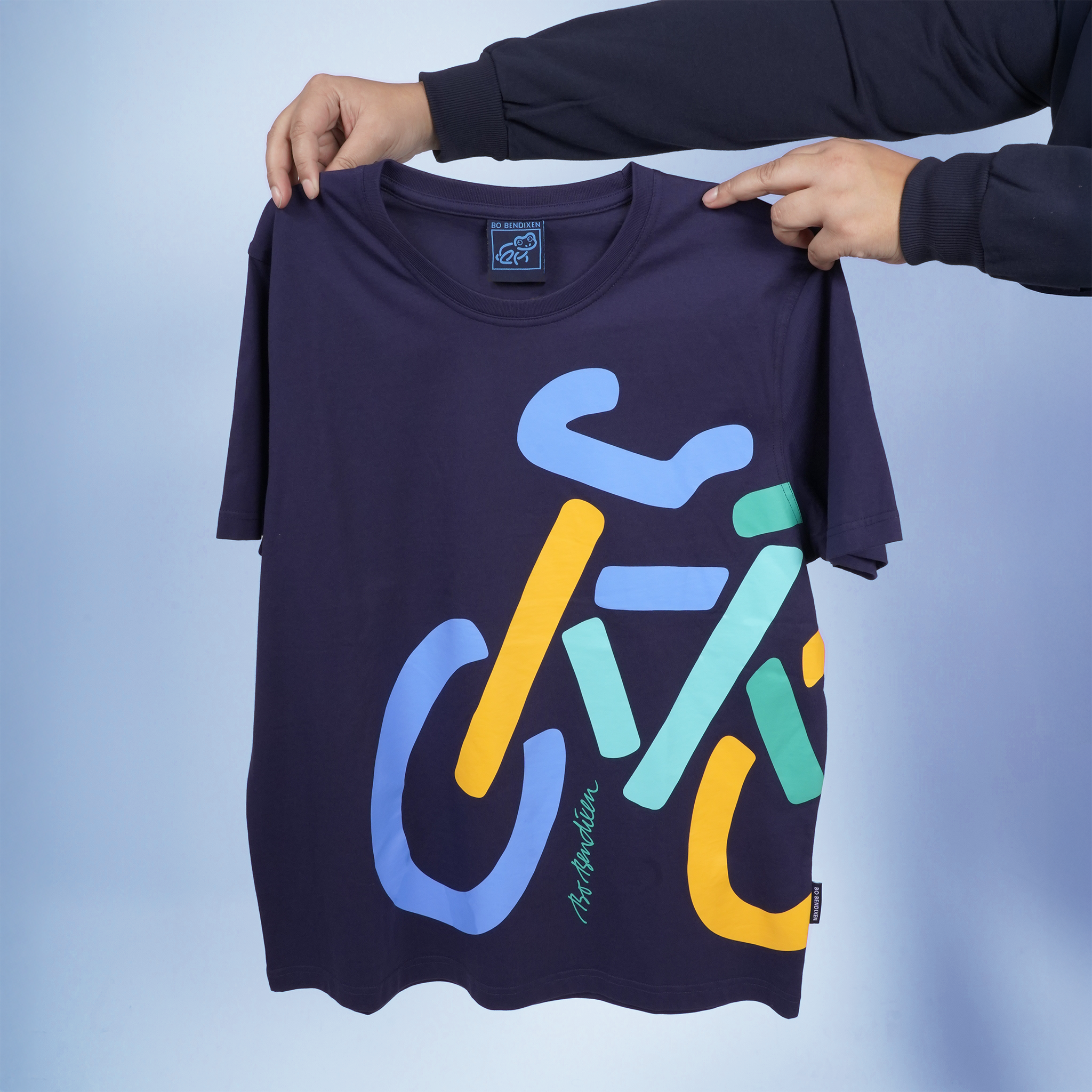 T-SHIRT VOKSEN CYKEL NAVY 3