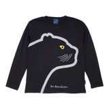 T-SHIRT VOKSEN LANGÆRMET PANTER SORT  1