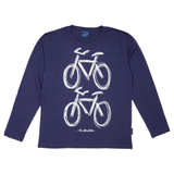 T-SHIRT VOKSEN LANGÆRMET 2 CYKLER NAVY 1