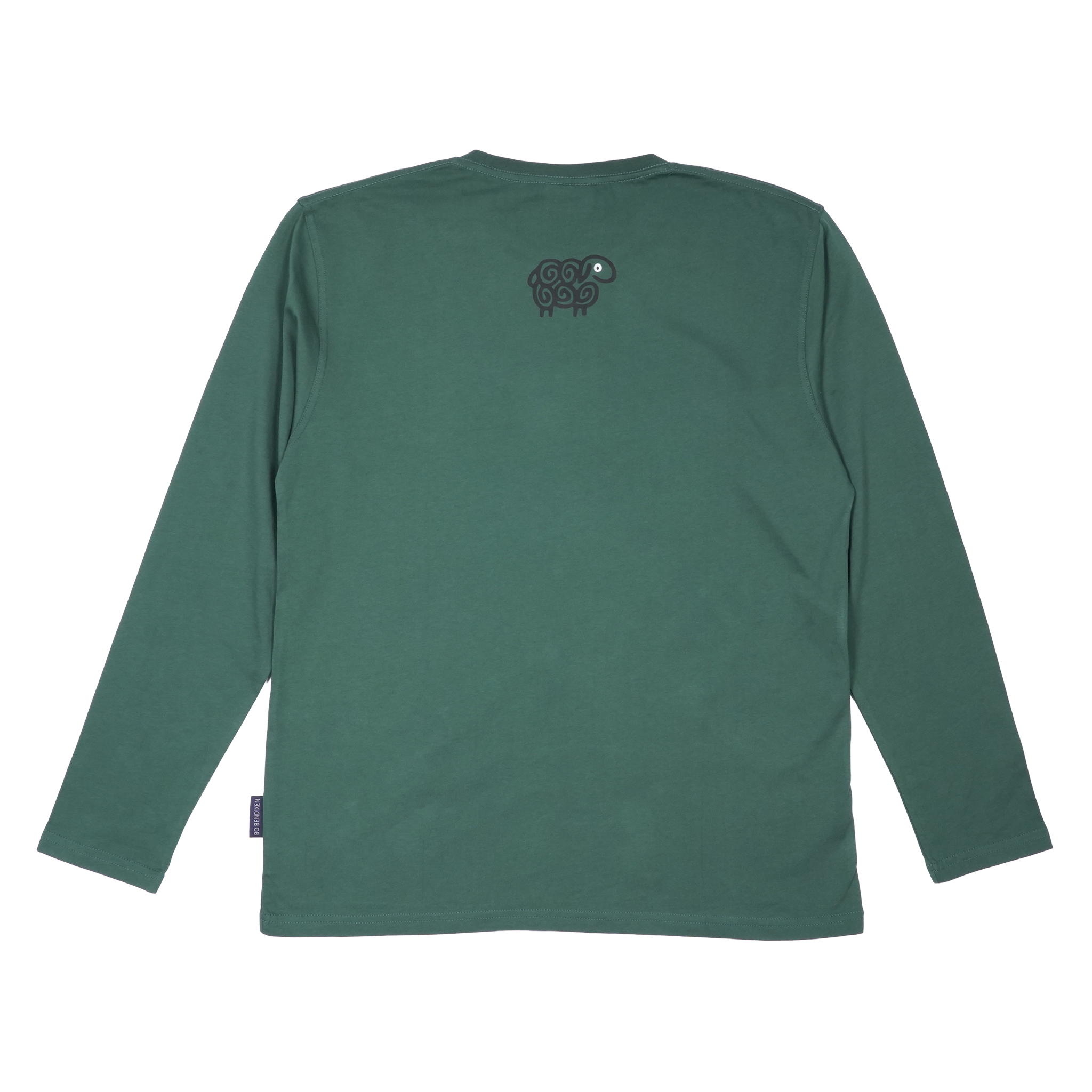 T-SHIRT VOKSEN LANGÆRMET BLACK SHEEP GRØN 2
