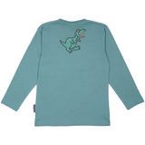T-SHIRT BØRN LANGÆRMET T-REX GRØN 2
