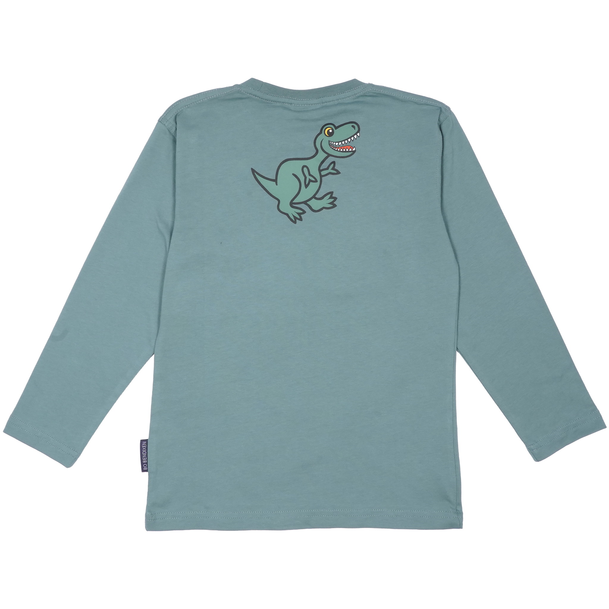 T-SHIRT BØRN LANGÆRMET T-REX GRØN 2