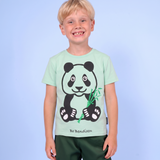T-SHIRT BØRN PANDA GRØN