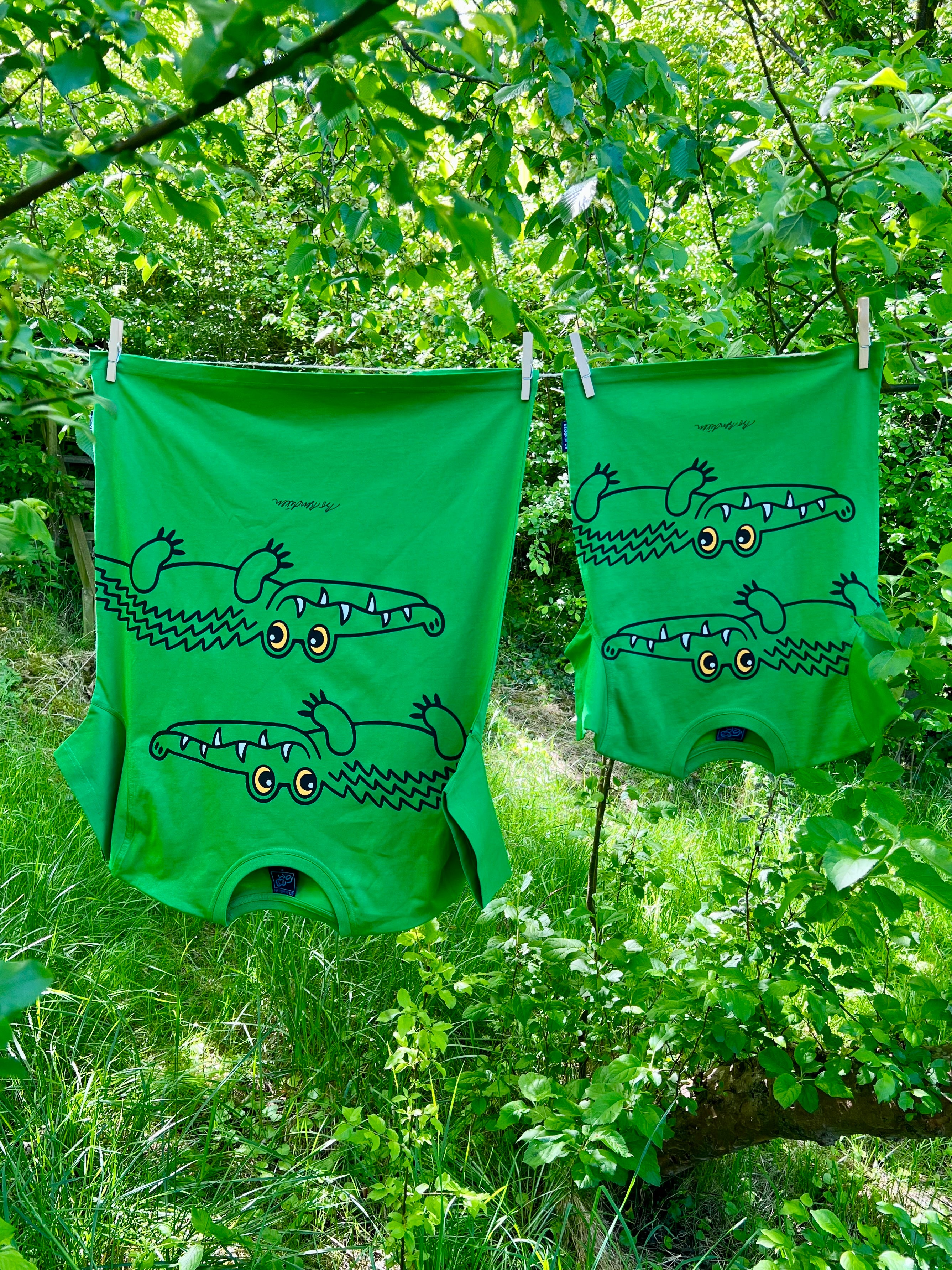 T-SHIRT VOKSEN KROKODILLE GRØN 3