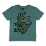 T-SHIRT BØRN T-REX GRØN 2