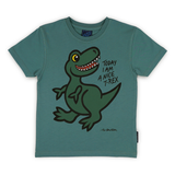 T-SHIRT BØRN T-REX GRØN 2