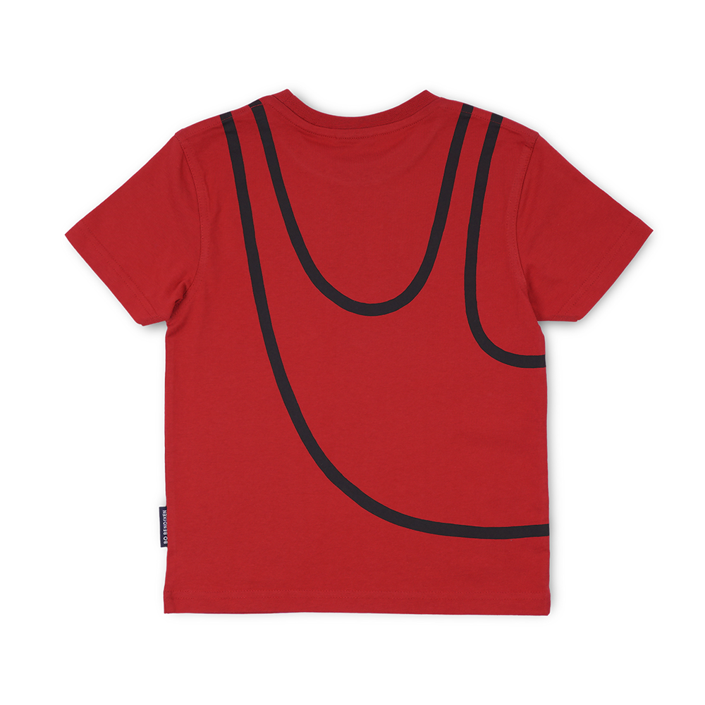 T-SHIRT BØRN LAZY GUY RØD 2