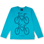 T-SHIRT VOKSEN LANGÆRMET 2 CYKLER TURKIS 1