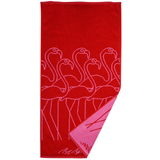 HÅNDKLÆDE FLAMINGO RØD 70 X 140  1