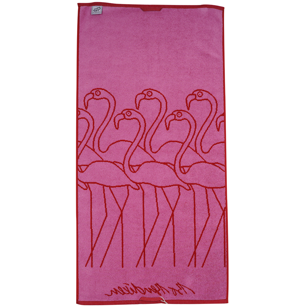 HÅNDKLÆDE FLAMINGO RØD 50 X 100  2