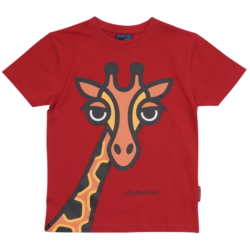 T-SHIRT BØRN GIRAF RØD 1