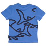 T-SHIRT BØRN SJOVE HAJER LYSEBLÅ 2