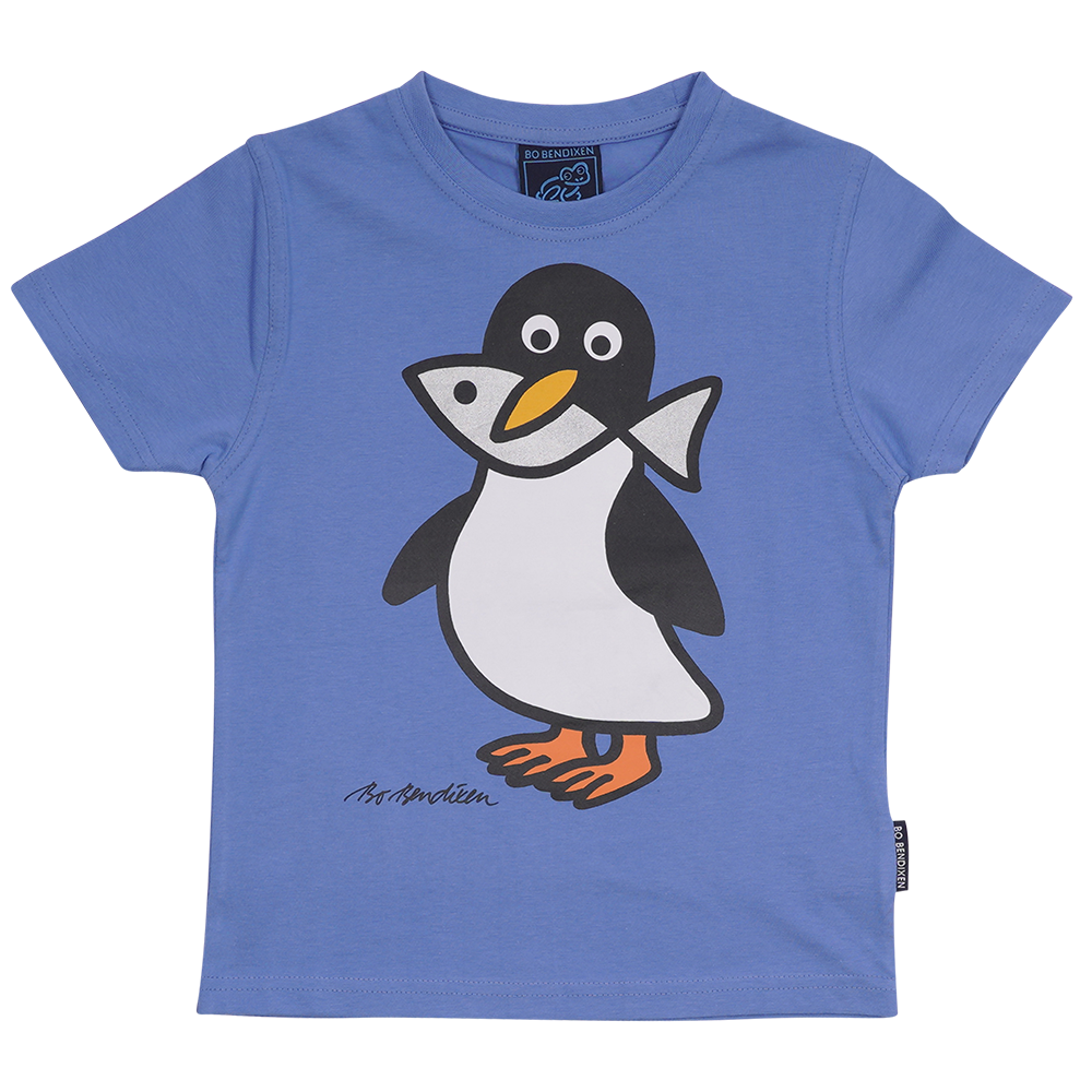 T-SHIRT BØRN PINGVIN BLÅ 1