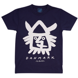 T-SHIRT VOKSEN HVID VIKINGEHOVED NAVY 1