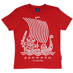 T-SHIRT BØRN VIKINGESKIB RØD 1