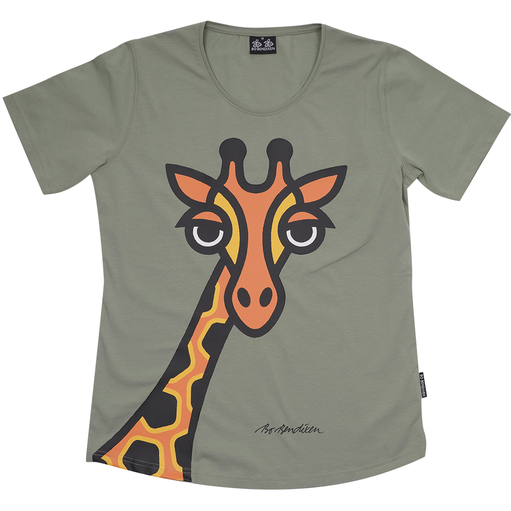 T-SHIRT SLIM FIT GIRAF GRØN 1