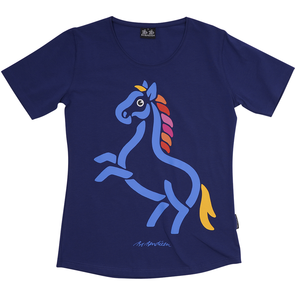 T-SHIRT SLIM FIT HEST BLÅ 1