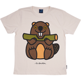 T-SHIRT VOKSEN BÆVER BEIGE 1